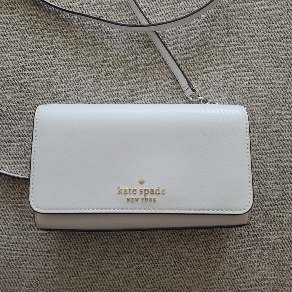 Kate Spade Madison Saffiano Leather Small Flap Crossbody Meringue
